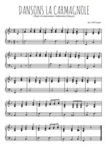 Téléchargez l'arrangement pour piano de la partition de Dansons la carmagnole en PDF
